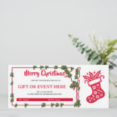 Kerstkous Cadeaubon met Kerstmis (Staand voorkant)
