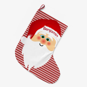 Kerstkous met Sinterklaas op pepermuntstrepen Grote Kerstsok