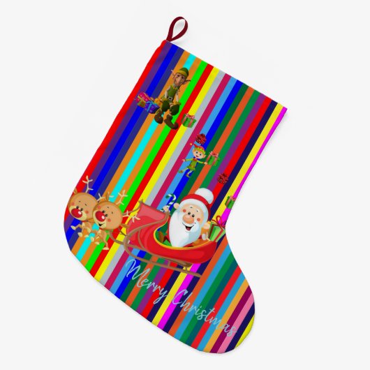 Kerstkous, Santa Claus Elf rendierstrip Grote Kerstsok (Voorkant (Hangend))