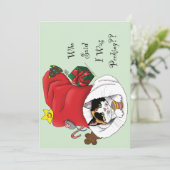 Kerstkous Schattige Calico Kitten Feestdagenkaart (Staand voorkant)