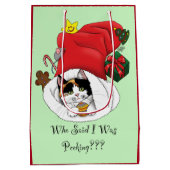 Kerstkous Schattige Calico Kitten Medium Cadeauzakje (Achterkant)