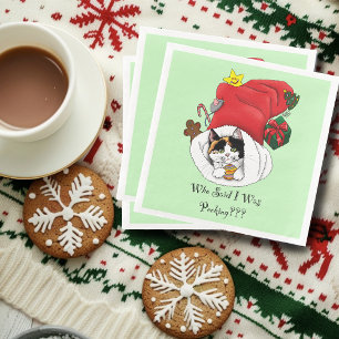 Kerstkous Schattige Calico Kitten Servet