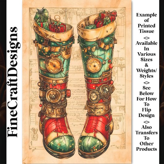 Kerstkous Steampunk Vibe BL3 Decoupage Tissuepapier