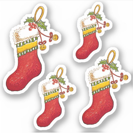 Kerstkous Vinyl gesneden stickers (Voorkant)