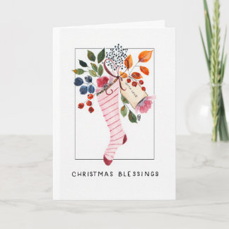 Kerstkous, Waterverf Print Kaart