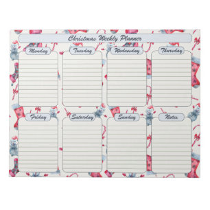 Kerstkousen en Candy Canes Weekplanner Notitieblok