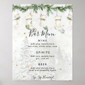 Kerstkousen Holiday Bar Menu Sign Poster (Voorkant)