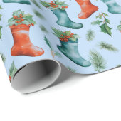 Kerstkousen Winterbessen Kerstmis Cadeaupapier (Rol Hoek)