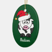 kerstkow Cute Personated Keramisch Ornament (Links)