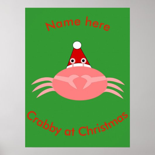 kerstkrab aangepast Poster (Voorkant)