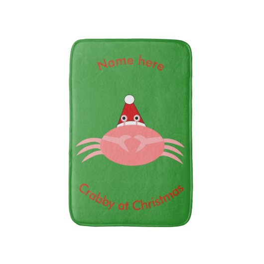 kerstkrab aangepaste badmat (Voorkant Verticaal)