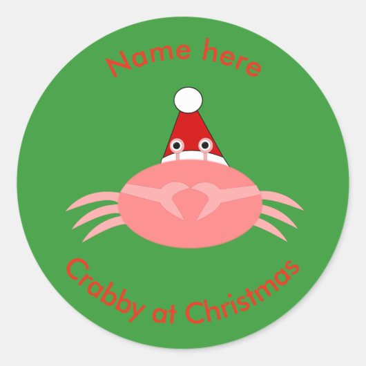kerstkrab Aangepaste stickers (Voorkant)