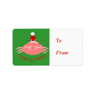 kerstkrab Cadeau Label Etiket