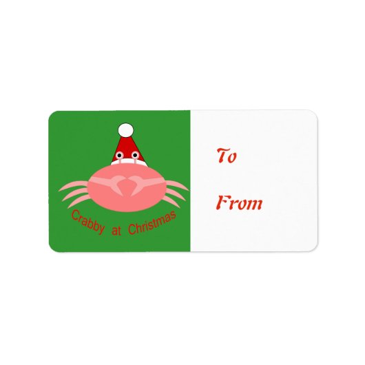 kerstkrab Cadeau Label Etiket (Voorkant)