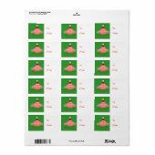 kerstkrab Cadeau Label Etiket (Full Sheet)