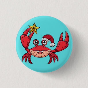 Kerstkrab Ronde Button 3,2 Cm