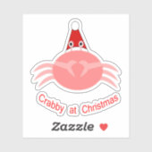 kerstkrab sticker (Vel)