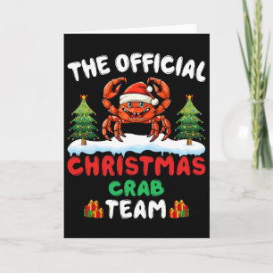 Kerstkrab Team - Krab met Sinterklaas Hoed Xmas Kaart
