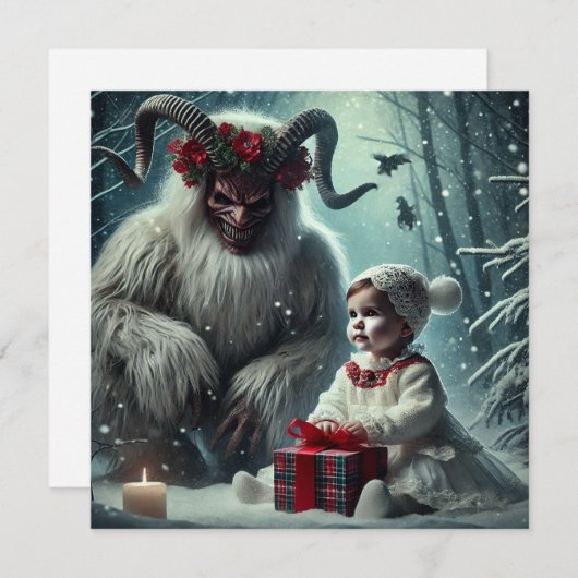 kerstkrampus feestdagenkaart (Voorkant / Achterkant)