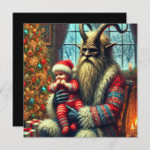 kerstkrampus feestdagenkaart (Voorkant / Achterkant)