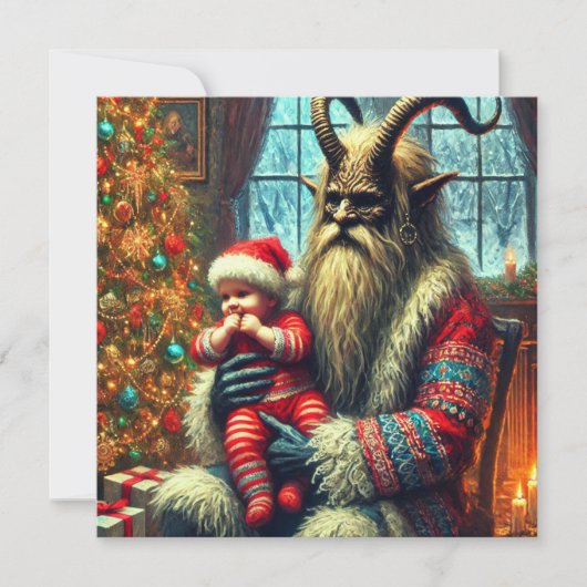 kerstkrampus feestdagenkaart (Voorkant)