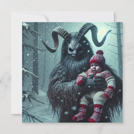 kerstkrampus feestdagenkaart (Voorkant)