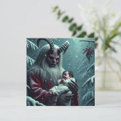 kerstkrampus feestdagenkaart (Staand voorkant)