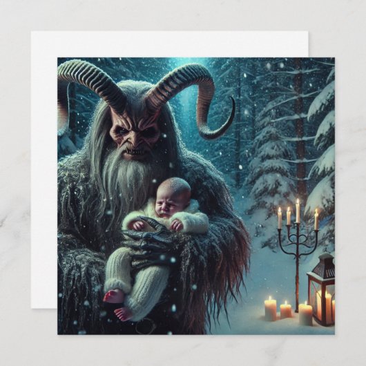 kerstkrampus feestdagenkaart (Voorkant / Achterkant)