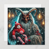 kerstkrampus feestdagenkaart (Voorkant / Achterkant)