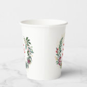 Kerstkrans Aangepast Monogram Papieren Bekers (Rechts)