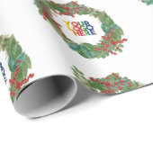 Kerstkrans Bedrijfslogo Kerstmis  Cadeaupapier (Rol Hoek)