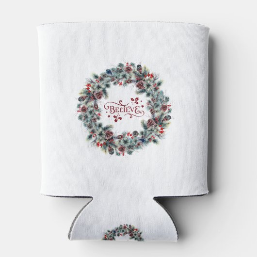 Kerstkrans BELIEVE Typografie Blikjeskoeler (Achterkant)