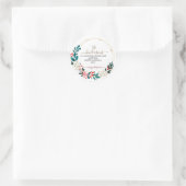 Kerstkrans Bestelling Script Retouradres Tekst Ronde Sticker (Tas)