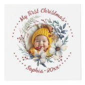 Kerstkrans, bloemen en bessen foto kubus (Rechts)