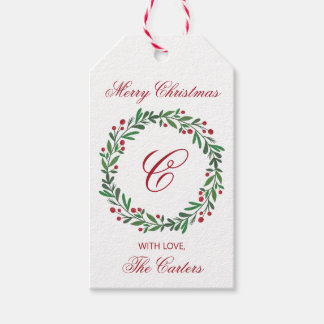 Kerstkrans Cadeaubijsluiter Cadeaulabel