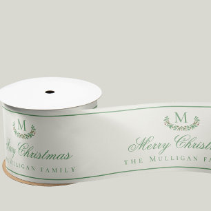 Kerstkrans Cadeaulint Aangepaste Monogram Lint
