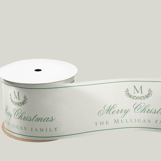 Kerstkrans Cadeaulint | Aangepaste Monogram Lint