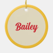 Kerstkrans Custom Dog Modern Schattige Huisdier Fo Keramisch Ornament (Achterkant)