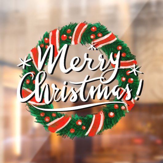 Kerstkrans deur bord venster sticker (Vel 2)