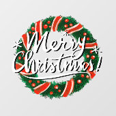 Kerstkrans deur bord venster sticker (Vel)
