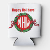 Kerstkrans DIY BG Witte Cirkel Monogram Blikjeskoeler (Voorkant)