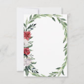 kerstkrans | Elegante vakantie bruiloft RSVP Kaartje (Achterkant)