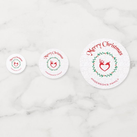 Kerstkrans en herten confetti (Achterkanten)