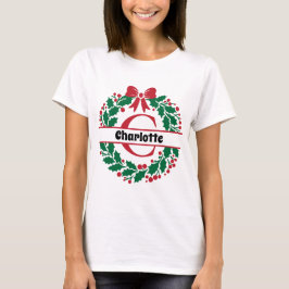 Kerstkrans Familie Bijpassende Naam letter C T-shirt