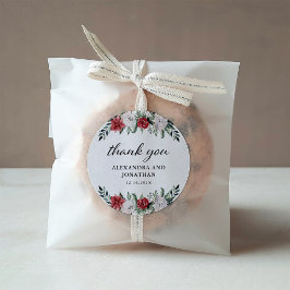kerstkrans | Floral Holiday Wedding Classic Ronde Sticker