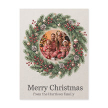 Kerstkrans Fototemplate Aangepaste Tekst