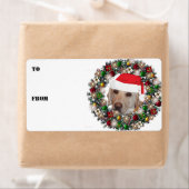 Kerstkrans Gele Labrador Gift Labels (Insitu)