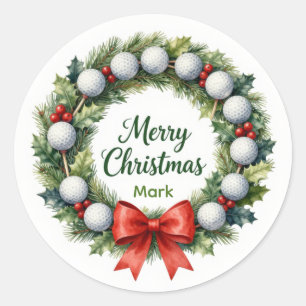 Kerstkrans Golf Ronde Sticker