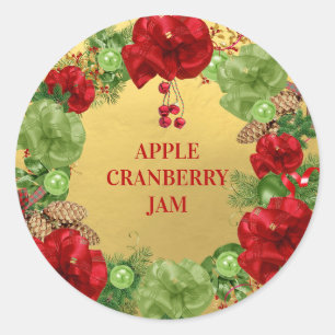 KERSTKRANS GOUD Gebakken Goederen Cookies Inblikke Ronde Sticker