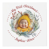 Kerstkrans, groen, bessen foto kubus (Rechts)